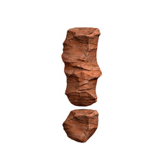 Desert sandstone exclamation point - 3d red rock symbol - Suitable for Arizona, geology or desert related subjects