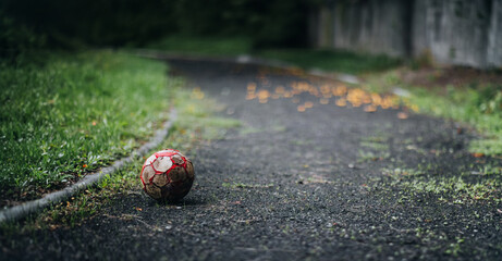 old ball on the treadmill 