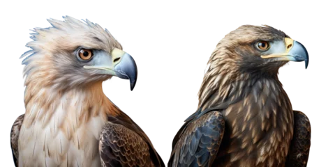 Foto op Plexiglas Chilean blue eagle 17 years old in closeup against transparent background © 2rogan