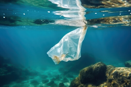 Ocean's Plight: Plastic Harming Marine Life and Amplifying Environmental Impact. Generative AI