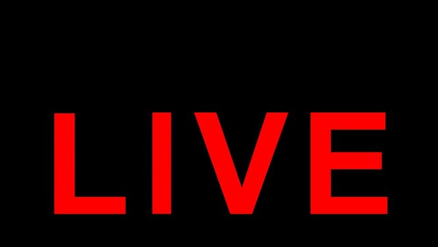 video animation icon text word live with moving frequency signals, in letter i. On a transparent background with zero alpha channel