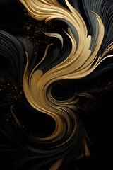 Gold & Black Silk Wallpaper - generative ai