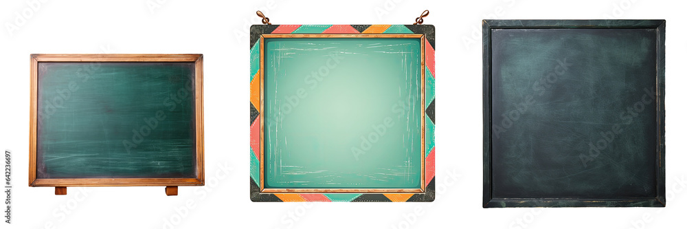 Poster empty space on a school blackboard for text transparent background
