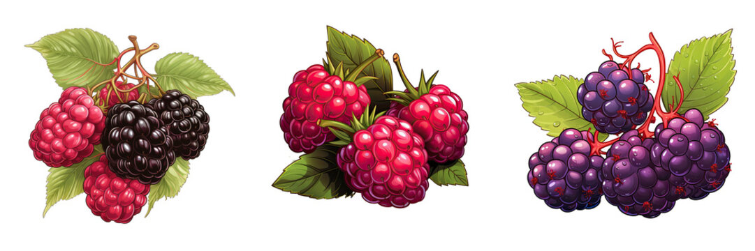 Berry fruit illustrated on a transparent background