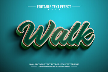 Walk 3D editable text effect template