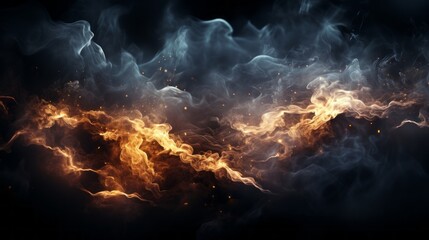 Swirling smoke and fire. Generative AI. 