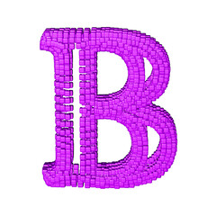 Symbol made of purple cubes. letter b