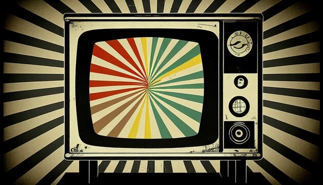 Vintage Television Test Pattern in Retro Hues for Nostalgic Viewing Pleasure