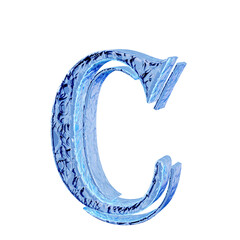 Fluted ice symbol right side view. letter c