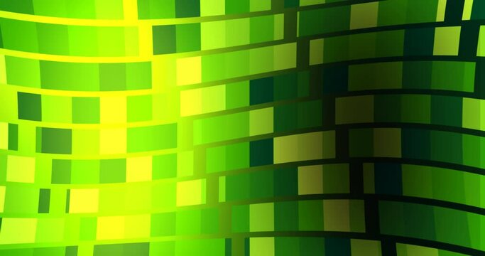 Abstract wavy striped geometric neon background. 4K resolution Abstract loop animation of disco ball inside background.