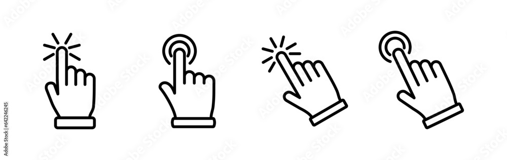 Poster hand click icon vector. clicking finger icon. pointer icon