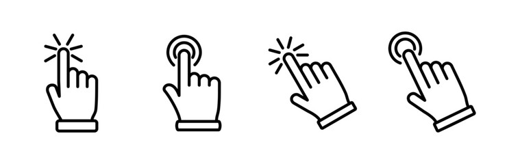 hand click icon vector. clicking finger icon. pointer icon