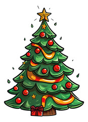 illustration of Christmas tree isolated.