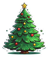illustration of Christmas tree isolated.