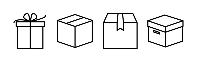 Box icon vector. Box sign. delivery package. parcel box.