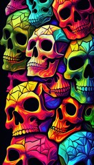Colorful Skull Pattern: A Vibrant and Bold Design for Edgy and Creative Individuals