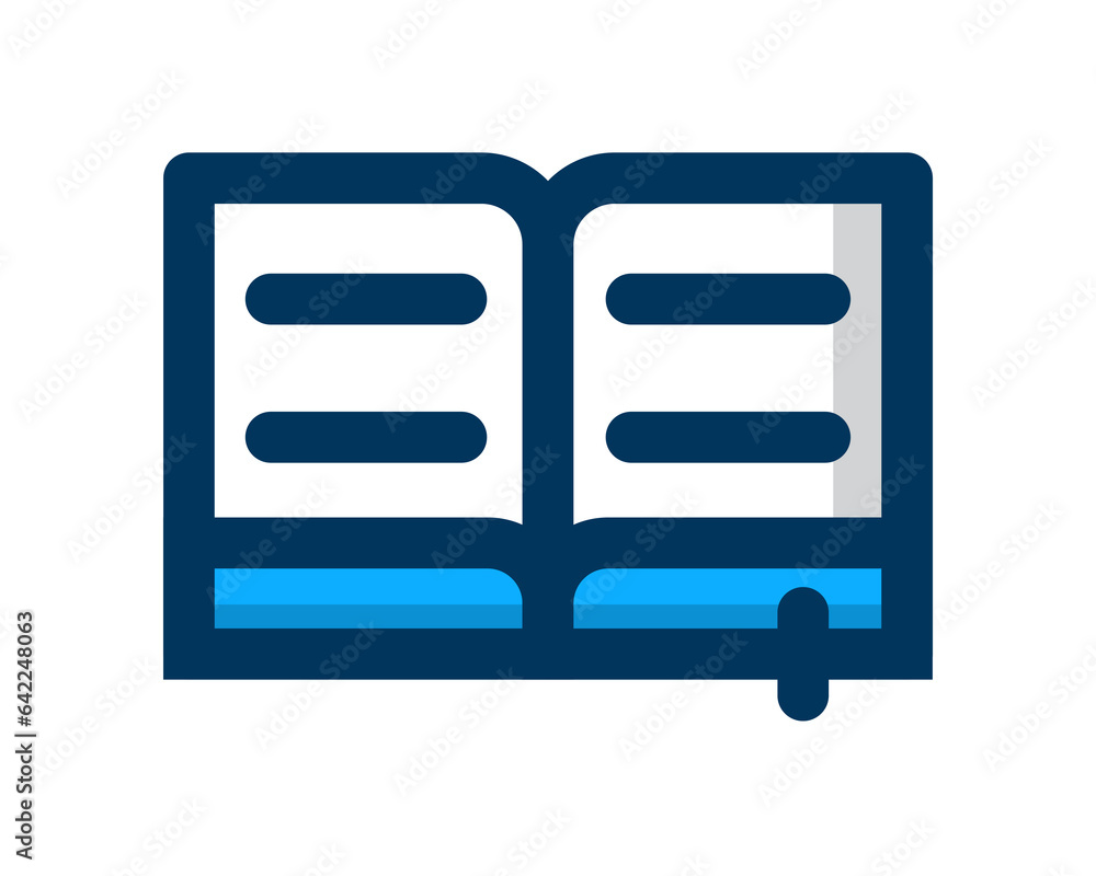Poster book vector design icon in blue on white background suitable for your website, display and design ne