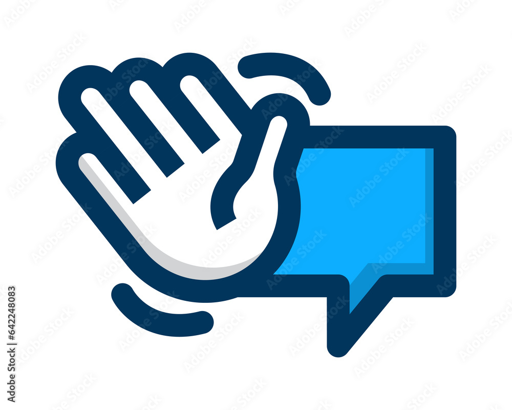 Poster chat vector design icon in blue on white background suitable for your website, display and design ne
