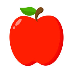 Red apple vector illustration. Fruit isolated on white background.