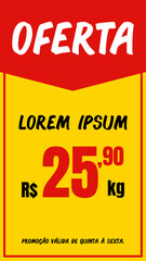 Cartazista, Oferta, Promo. Redes Sociais. Vermelho, Amarelo e Preto C2023001