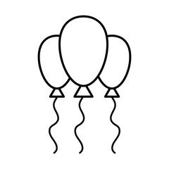 Party balloons icon. Birthday balloon outline simple icon illustration on white background..eps