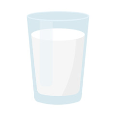 full glass of milk isolated on white background