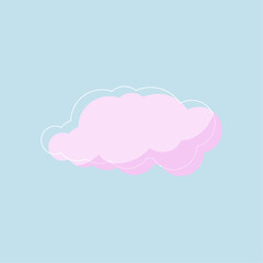 Vector cartoon clouds on blue background