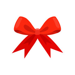 Vector gift bow ribbon on white background