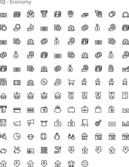 Streamlined Economy Line Icons: Essential Financial Symbols for Modern Design