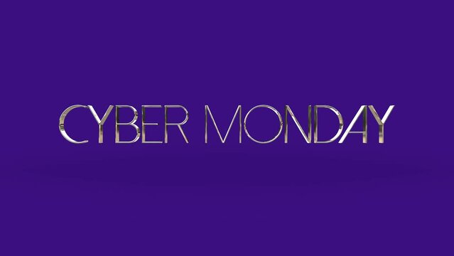 Elegance Cyber Monday text on purple gradient, motion abstract business, modern, promo and holidays style background