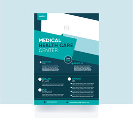 Naklejka premium Hospital healthcare business flyer corporate brochure design health medical hospital flyer template