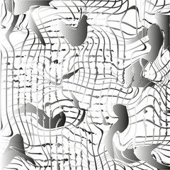 Distorted lattice and monochrome spots with a gradient.