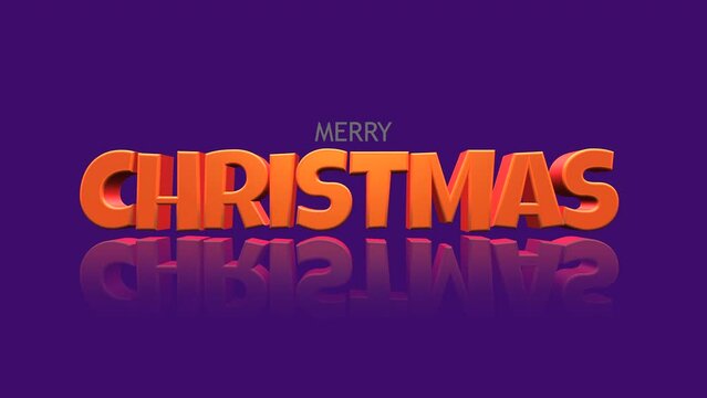 Merry Christmas text on purple gradient color, motion abstract business, promo, holidays and winter style background