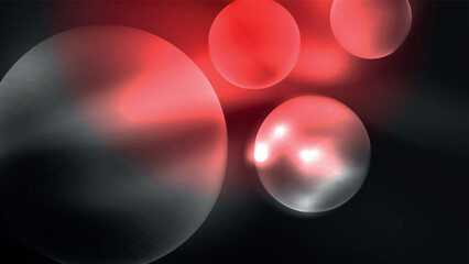 Circles with bright neon shiny light effects, abstract background wallpaper design