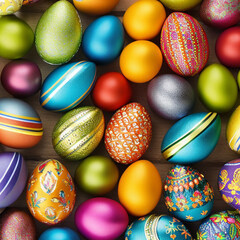 Fototapeta na wymiar colorful eggs bright colours 