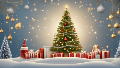 Obraz premium detailed christmas themed background with whimsical, concept Religion and Culture, generative ai 