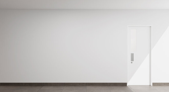 Interior Copy Space Background With Classroom Door 3D Render Illustration