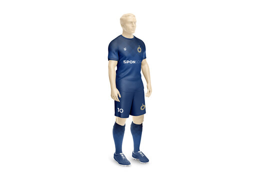 Men Full Soccer Kit Mockup - Half Side - Crew Neck