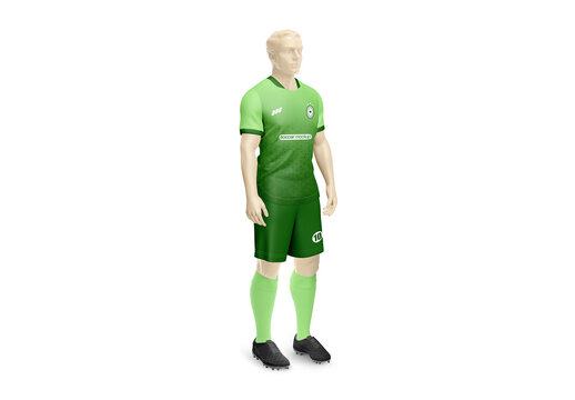 Men Full Soccer Kit Mockup - Half Side