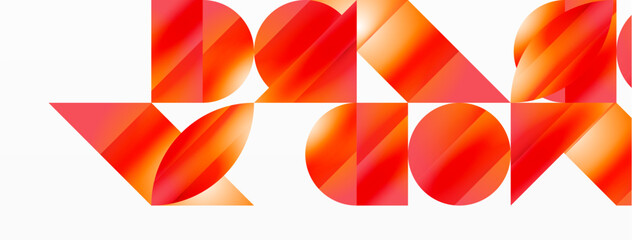 Obraz premium Serene gradient template. Circles and triangles mingle in minimalist perfection. Gentle fusion of forms and hues creates balanced yet captivating backdrop, embodying modern sophistication
