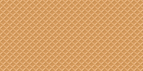 Vector illustration Seamless background pattern texture wafer waffle. Ice cream cone vector texture  - obrazy, fototapety, plakaty
