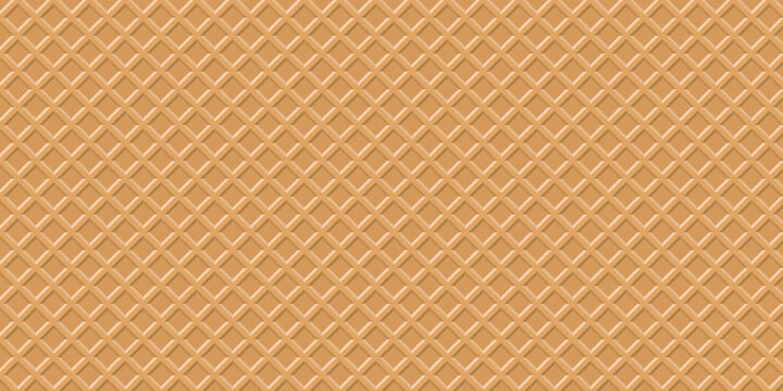 Vector illustration Seamless background pattern texture wafer waffle. Ice cream cone vector texture 
