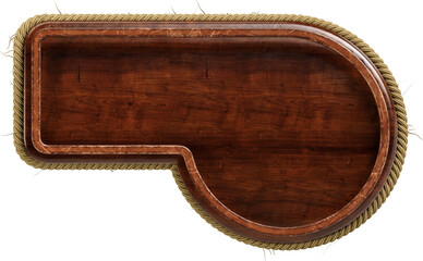 DARK WOOD COMPOSITION WITH ROPE AROUND CIRCLE SQUARE