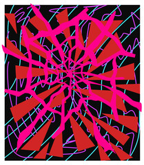 vector illustration of ultraviolet spider web, neon web, pink