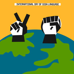 international day of sign language deaf mute.