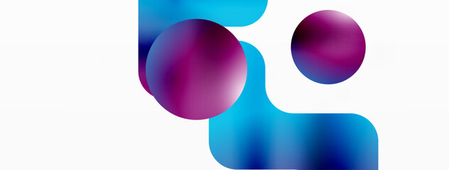 Serene Symmetry. Minimalist Lines and Circles Merge in a Tranquil Dance of Gradients, Shaping an Enchanting Abstract Backdrop of Elegance