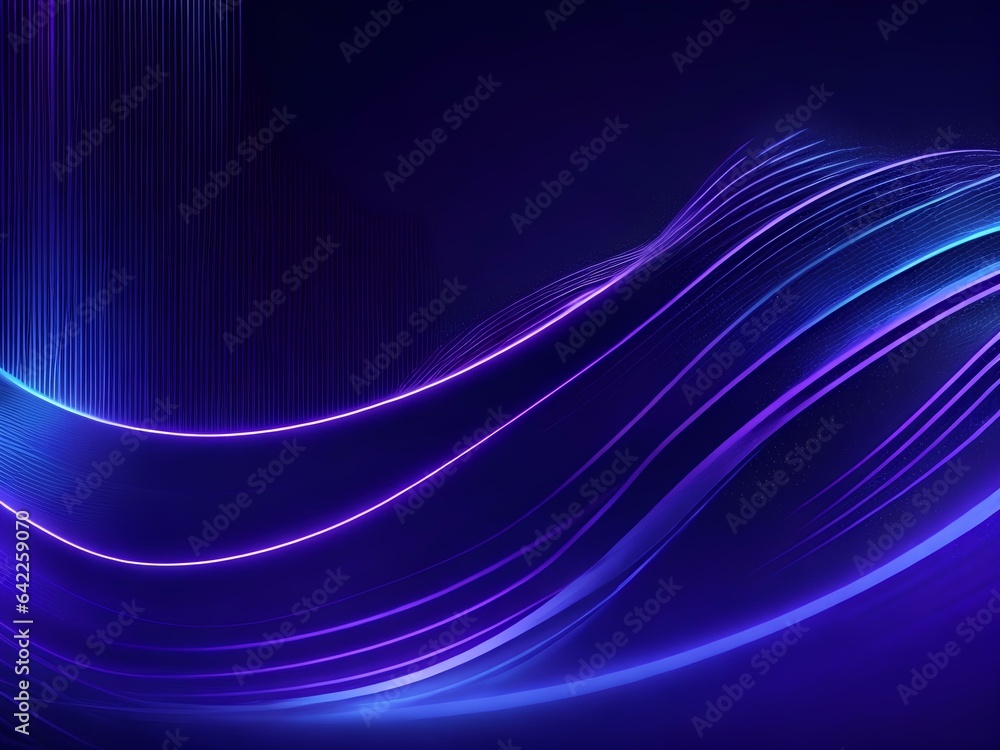 Poster dark abstract background with glowing wave. , created by ai generated