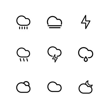 Clouds icon. Climate and weather vector set.