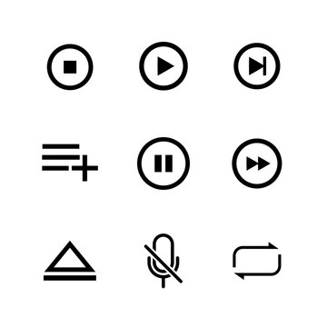 Media icon set. Multimedia vectors. Photo, Video, and audio