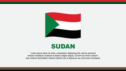Sudan Flag Abstract Background Design Template. Sudan Independence Day Banner Social Media Vector Illustration. Sudan Design